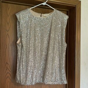 Maurice’s Sleeveless Sequin Padded Shoulder Top